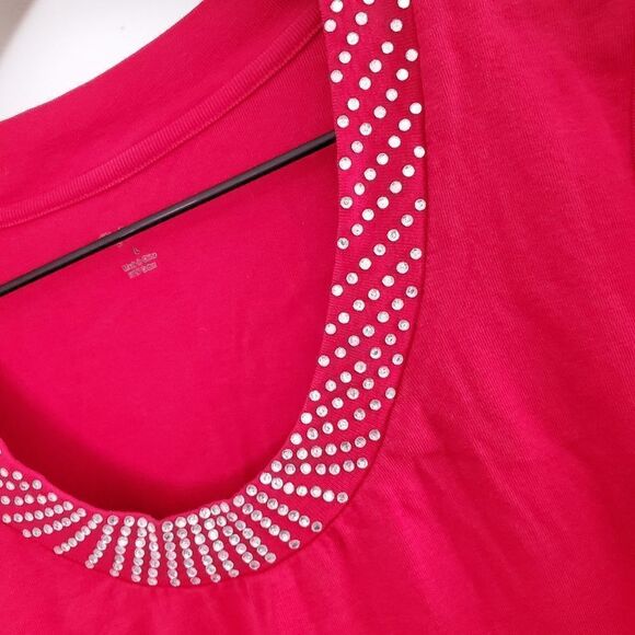 Style & Co Women's Size L Red Studded Long Sleeve Blouse - Picture 5 of 8